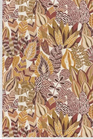 Satisfait Ou Remboursé Papier peint Jardin Alfabia terracotta curry - Palmadora de Casamance Réf. CAS-76691528