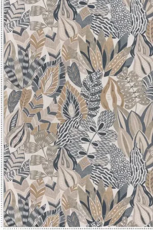 Papier peint Jardin Alfabia bleu travertin - Palmadora de Casamance Réf. CAS-76691426 Nouvel Arrivage