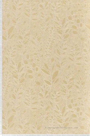 Soldes Papier peint Feuille Broderie Astragale vanille - Palmadora de Casamance Réf. CAS-76680304