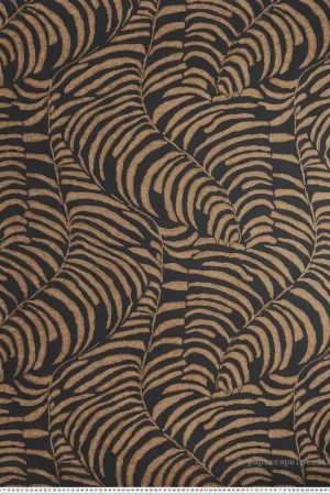 Commande En Gros Papier peint Feuille Ethnique Nobile noir mordoré - Jardin Félicia de Casamance Réf. CAS-76592038