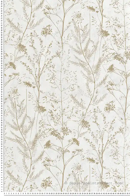 Vente Directe Papier peint Floral Prairie vert métallisé - Sentier des Dunes de Casadéco Réf. SENT200957261