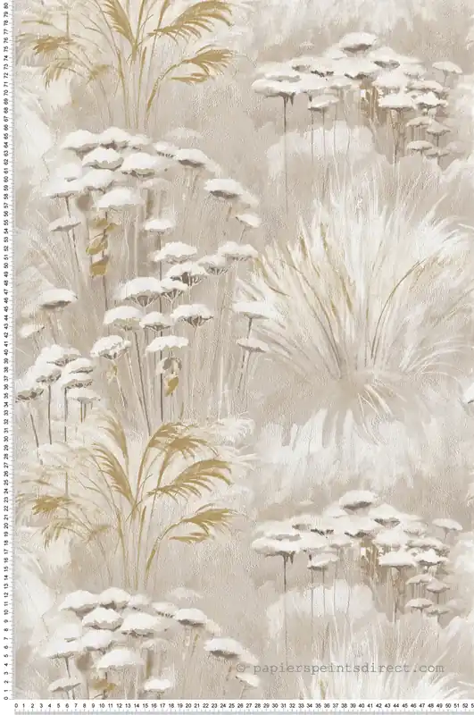 Papier peint Fleur Plante Oyat beige ficelle - Sentier des Dunes de Casadéco Réf. SENT200941591 Expédié Aujourd'hui