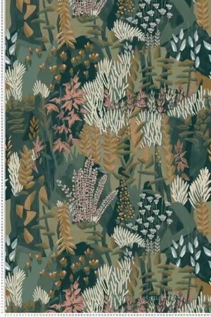 Usine Directe Papier peint Jardin Fleuri Erica vert rose - Jardin Félicia de Casamance Réf. CAS-76570304