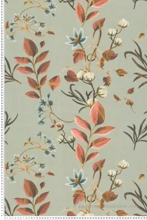 Vente Directe Papier peint Fleur Coton vert gris - Anna D‘Andrea d‘A.S. Création Réf. AS-782122