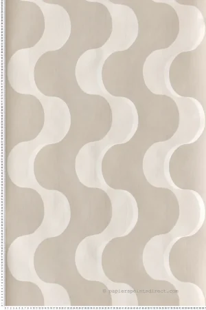 Papier peint Vague Graphique Flow beige nacré - Rhapsody de Masureel Réf. MAS-RHA101 Achat Immédiat
