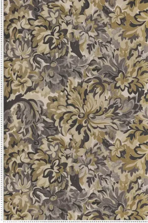 Certifié Papier peint Feuillage Graphique Idilia kaki beige - Rhapsody de Masureel Réf. MAS-RHA002