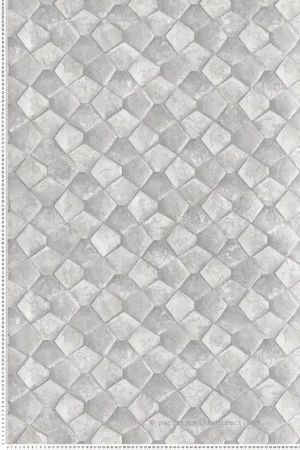 Papier peint Pierre Mur gris souris argenté - Eclectic de Montecolino Réf. MC-34907 Achat Immédiat