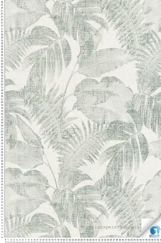 Super Prix Papier peint préencollé Jungle Tropicale vert fond blanc - Designdrop d‘A.S. Création Réf. AS-784981
