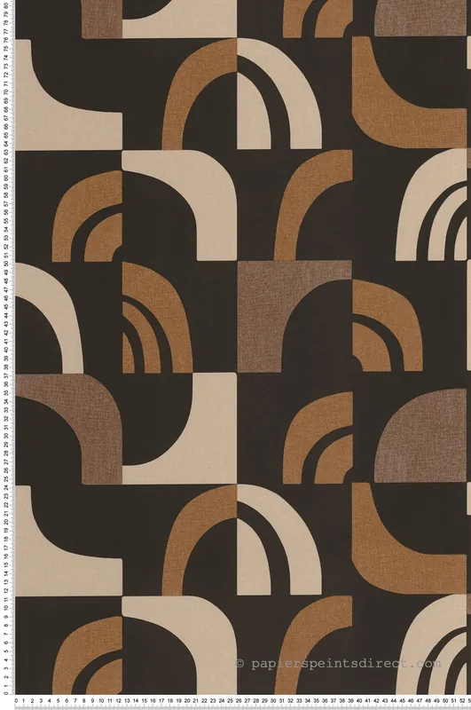 Top Vente Papier peint Arrondi Moderne Empreinte brun noir - Origine de Casélio Réf. OGN106072098