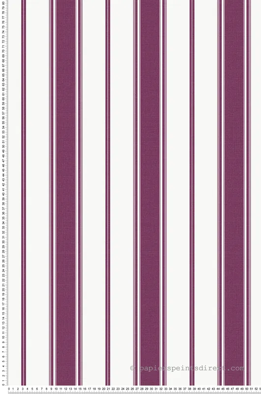 Achat Immédiat Papier peint Rayure Héritage prune - Jeux de Rayures 3 de Lutèce Réf. LTC-G68066