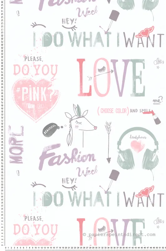 Super Prix Papier peint Girly I Want mauve - Les Aventures de Lutèce Réf. LTC-36240313