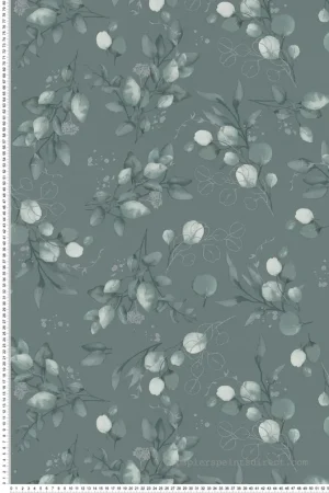 Achat Immédiat Papier peint Douce Nature bleu vert profond argenté - Pure Elegance d‘A.S. Création Réf. AS-397683