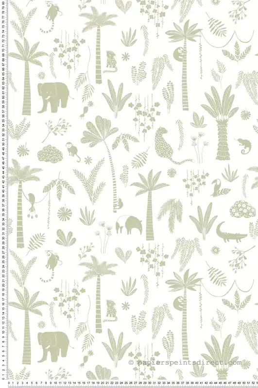 Achat Immédiat Papier peint Animaux Enfant Poetic Jungle vert feuille - Once Upon A Time 2 de Casadéco Réf. OUTD200767337
