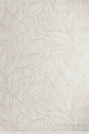 Super Prix Papier peint Nervure de Feuille Hosta ivoire doré - Jardin Félicia de Casamance Réf. CAS-76602140