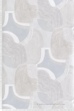 Affaire À Saisir Papier peint Arrondi Graphique Hollace grège argenté - Harmony de Lutèce Réf. LTC-FD27131