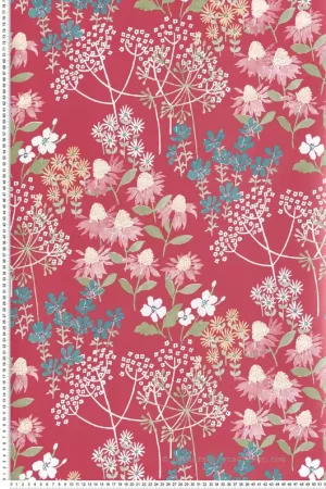 Vente Flash Papier peint Floral Champs Cultivate vert rouge - Harmony de Lutèce Réf. LTC-FD27019