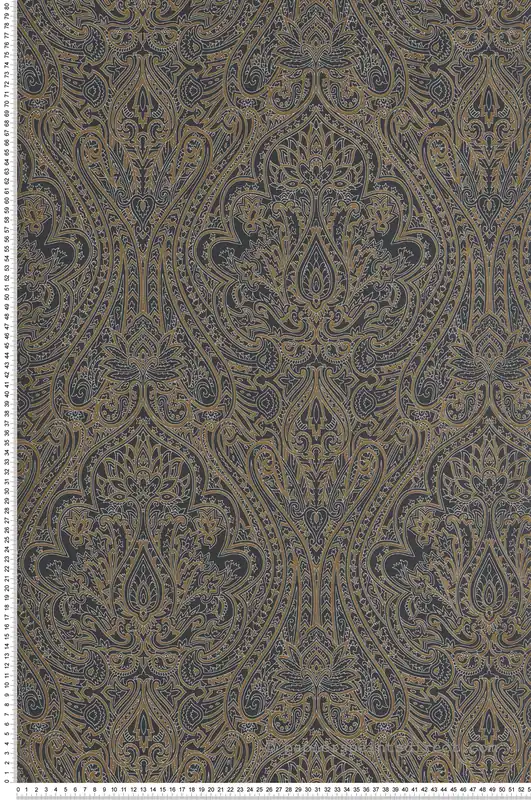 Acheter Direct Papier peint Médaillon Oriental Kazamir noir doré - Othello de Masureel Réf. MAS-OTH102