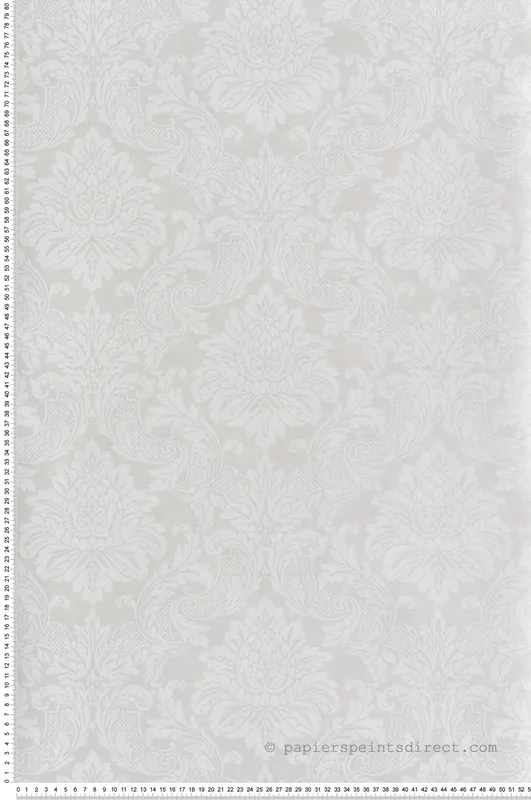 Remise Papier peint Médaillon Baroque lin nacré - Othello de Masureel Réf. MAS-OTH002