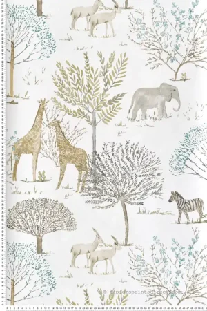 Achetez Aujourd'hui Papier peint adhésif Animaux Savane Peinture gris - Les Adhésifs de Lutèce Réf. LTC-PSW1212RL