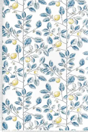Achat Immédiat Papier peint Citron Graphique Limoncello bleu jaune - Toiles de York (Initiales) Réf. INI-RT7913