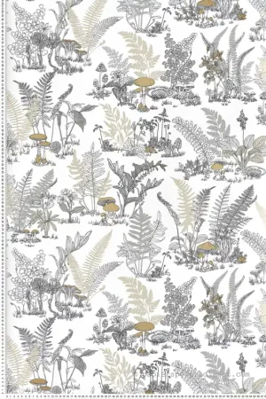 Retour Gratuit Papier peint Jardin Champignon doré gris - Toiles de York (Initiales) Réf. INI-RT7892