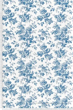 Papier peint Fleurs Anemone Vintage bleu roi - Toiles de York (Initiales) Réf. INI-RT7873 Certifié