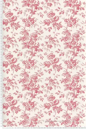 Retour Gratuit Papier peint Fleurs Anemone Vintage rouge blanc crème - Toiles de York (Initiales) Réf. INI-RT7871