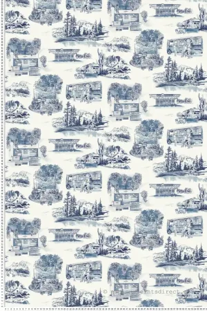 Usine Directe Papier peint Scène de Vie Moderne Vista bleu encre - Toiles de York (Initiales) Réf. INI-RT7862