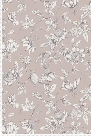 Top Vente Papier peint Fleurs Classique Passion lilas - Toiles de York (Initiales) Réf. INI-RT7851