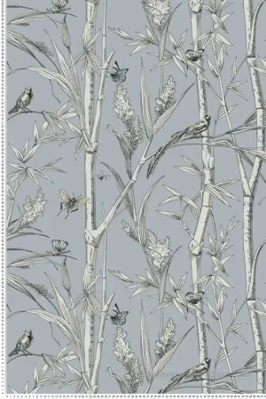 Papier peint Bambou Papillon bleu clair - Toiles de York (Initiales) Réf. INI-RT7833 Offre Spéciale