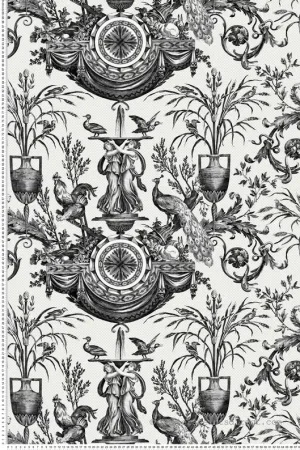 Vente Flash Papier peint Fontaine Classique Avian noir - Toiles de York (Initiales) Réf. INI-RT7813