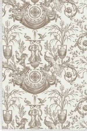 Commande En Gros Papier peint Fontaine Classique Avian brun - Toiles de York (Initiales) Réf. INI-RT7812