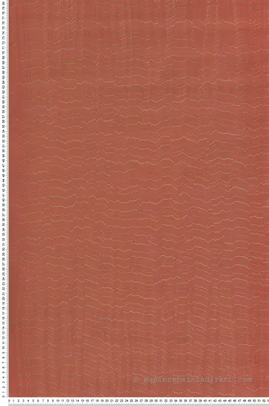 Papier peint Ligne Ondulée terracotta métallisé - Maya de Montecolino Réf. MC-BZ3409 Paiement Sécurisé
