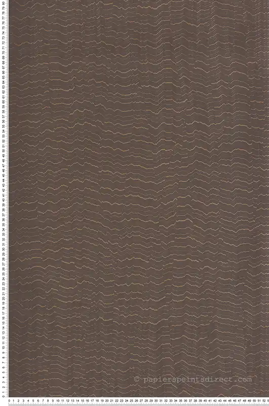 Solde Papier peint Ligne Ondulée chocolat métallisé - Maya de Montecolino Réf. MC-BZ3408