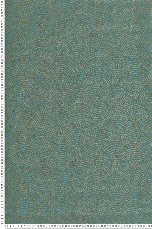 Offre Spéciale Papier peint Arc Graphique vert paon doré paillettes - Maya de Montecolino Réf. MC-BZ3306