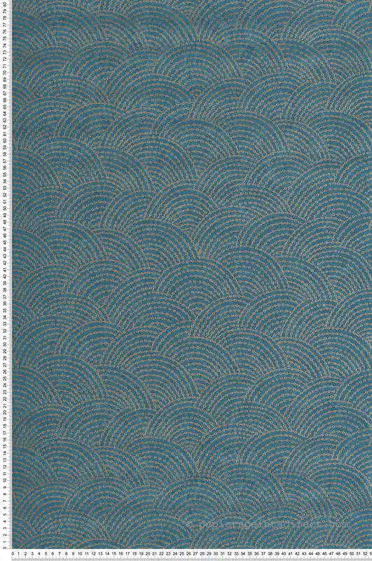 Papier peint Arc Graphique bleu jean bronze paillettes - Maya de Montecolino Réf. MC-BZ3304 Must-Have