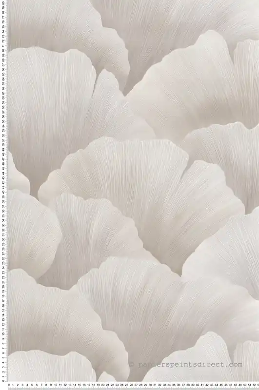 Papier peint Pétale Contemporain blanc grège irisé - Maya de Montecolino Réf. MC-BZ3011 Must-Have