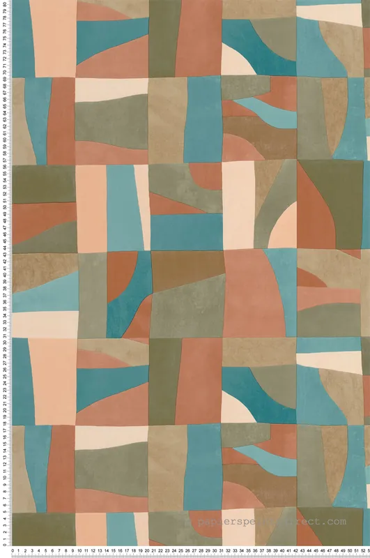 Acheter Direct Papier peint Géométrique Aix terracotta vert - Azur de Casélio Réf. AZU105463689