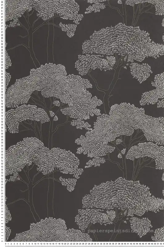 Vente Directe Papier peint Arbre La Ciotat anthracite doré - Azur de Casélio Réf. AZU105439058