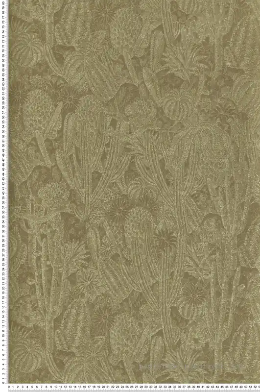 Must-Have Papier peint Cactus Exotique kaki doré - Havana de Masureel Réf. MAS-HAV203