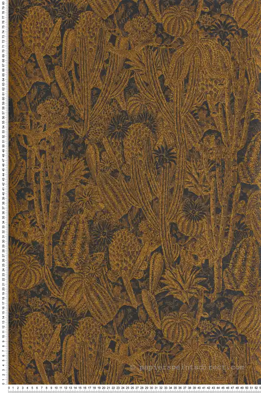 Acheter En Ligne Papier peint Cactus Exotique bronze mat doré - Havana de Masureel Réf. MAS-HAV201