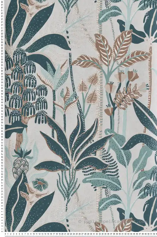 Expédition Rapide Papier peint Jungle Tropicale José bleu pétrole - Havana de Masureel Réf. MAS-HAV005