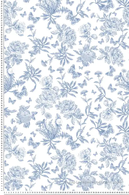Vente Directe Papier peint Toile de Jouy Hérissons bleu encre - Tartine & Chocolat de Lutèce Réf. LTC-36230511