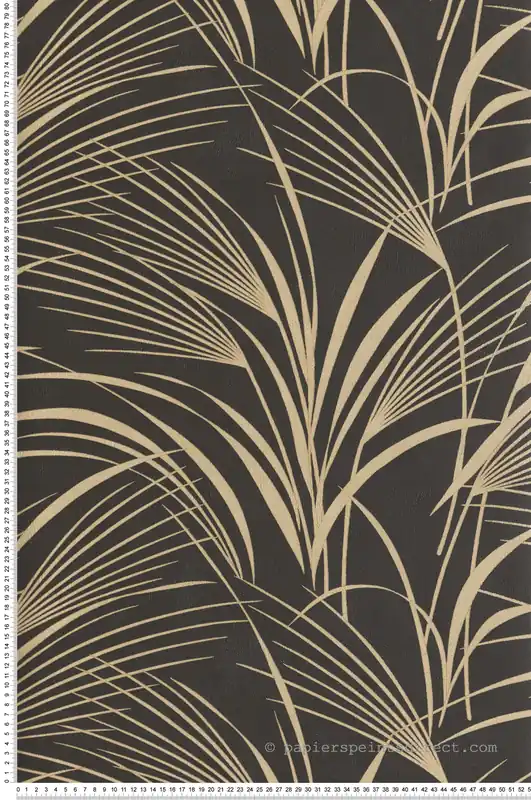 Achetez Aujourd'hui Papier peint Herbe Samarra noir doré - Babylone de Casadéco Réf. BBLN89729035