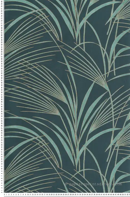 Achat Immédiat Papier peint Herbe Samarra bleu paon - Babylone de Casadéco Réf. BBLN89726788