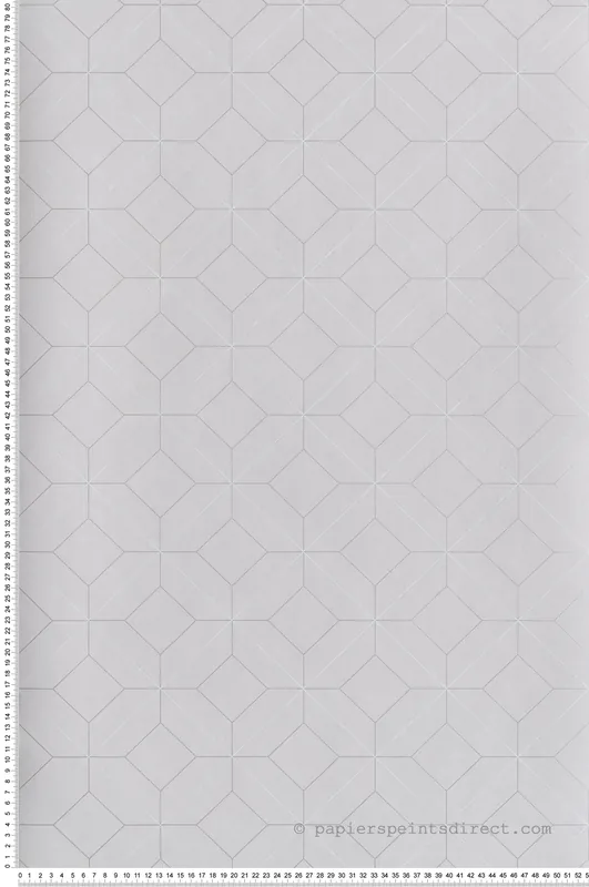 Jusqu'à Épuisement Des Stocks Papier peint Losanges Precision Métallisé gris argenté - Alchimie de Casadéco Réf. ALMI89969700