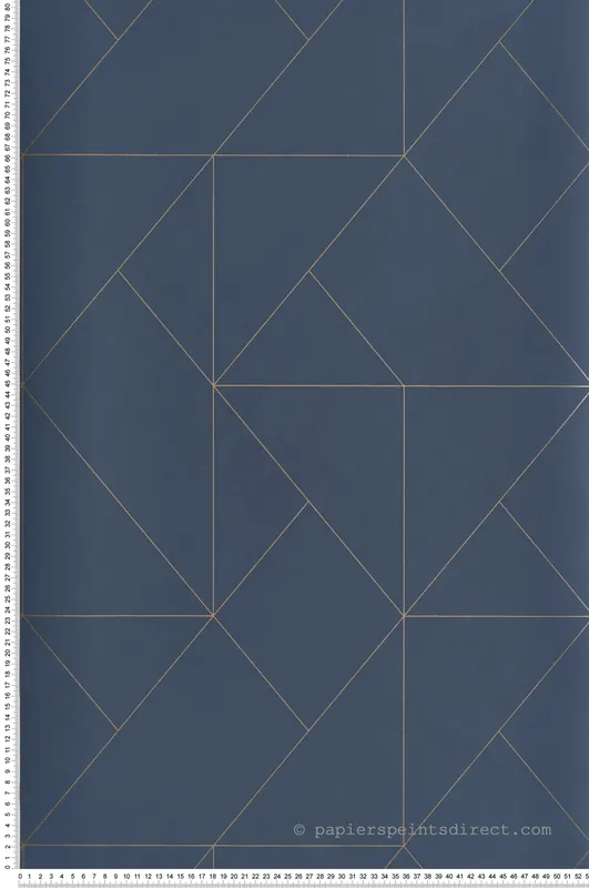 Usine Directe Papier peint Figure Subtilité Métallisé bleu encre doré - Alchimie de Casadéco Réf. ALMI89956803