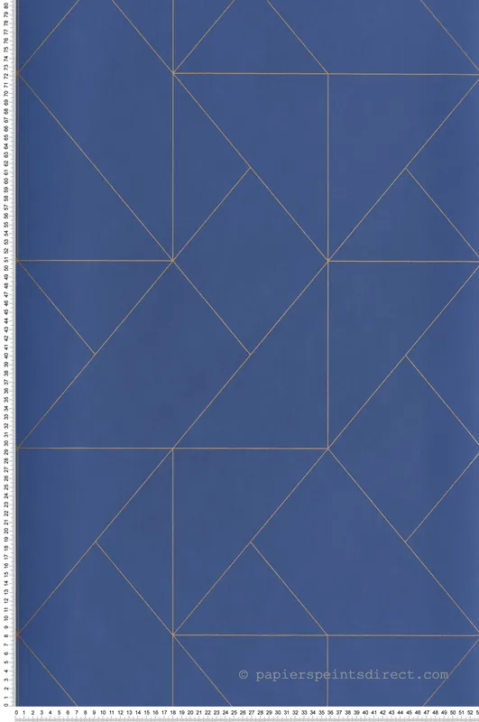 Papier peint Figure Subtilité Métallisé bleu indigo doré - Alchimie de Casadéco Réf. ALMI89956442 Prix Cassé