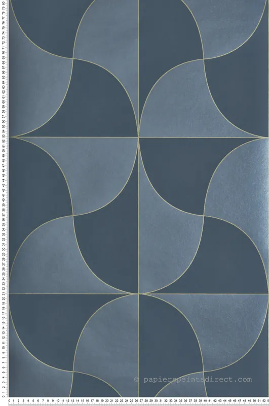 Papier peint Carré Virevolte Métallisé bleu marine doré - Alchimie de Casadéco Réf. ALMI89936844 Haute Qualité