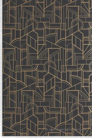 Vente Flash Papier peint Forme Cinétique noir doré - Faubourg des Lumières de Casamance Réf. CAS-76293058
